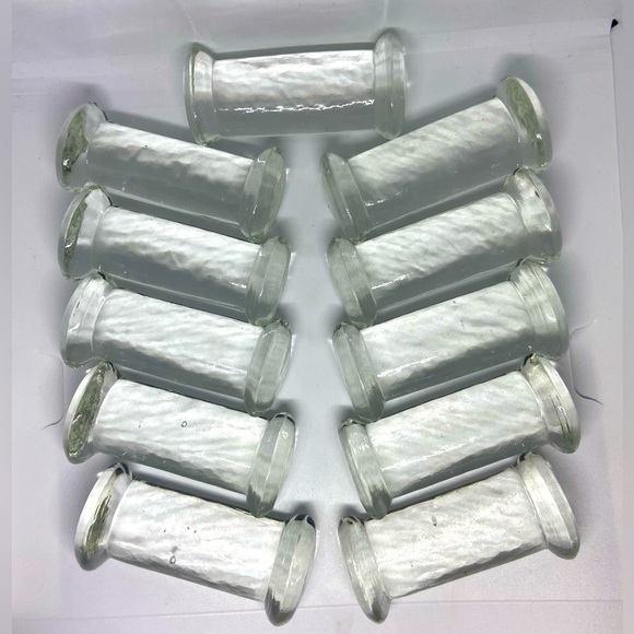 11 Vintage Art Glass Knife Rests Clear Pressed Set Table Setting MCM Mid Century - Picture 2 of 4